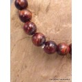 Bracelet mala tibétain Oeil de Tigre rouge Bracelet Mala tibétain BRAM10