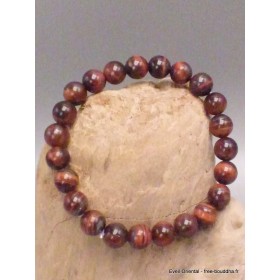 Bracelet mala tibétain Oeil de Tigre rouge Bracelet Mala tibétain BRAM10