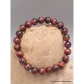 Bracelet mala tibétain Oeil de Tigre rouge - Bracelet en perles et Pierres naturelles