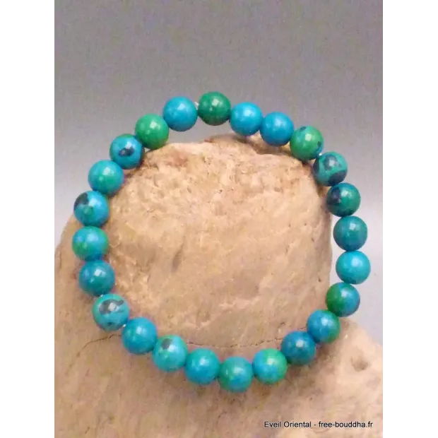 Bracelet tibétain mala en Chrysocolle - Bracelet en perles et Pierres naturelles