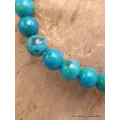 Bracelet tibétain mala en Chrysocolle - Bracelet en perles et Pierres naturelles
