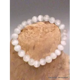 Bracelet tibétain mala en Sélénite - Bracelet en perles et Pierres naturelles