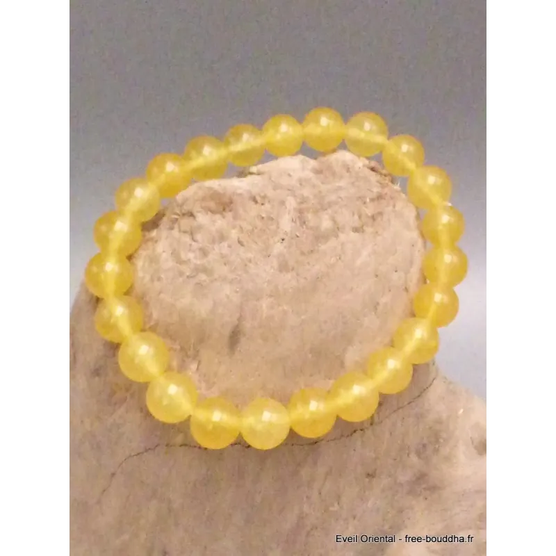 Bracelet mala tibétain en Jade Jaune - Bracelet en perles et Pierres naturelles