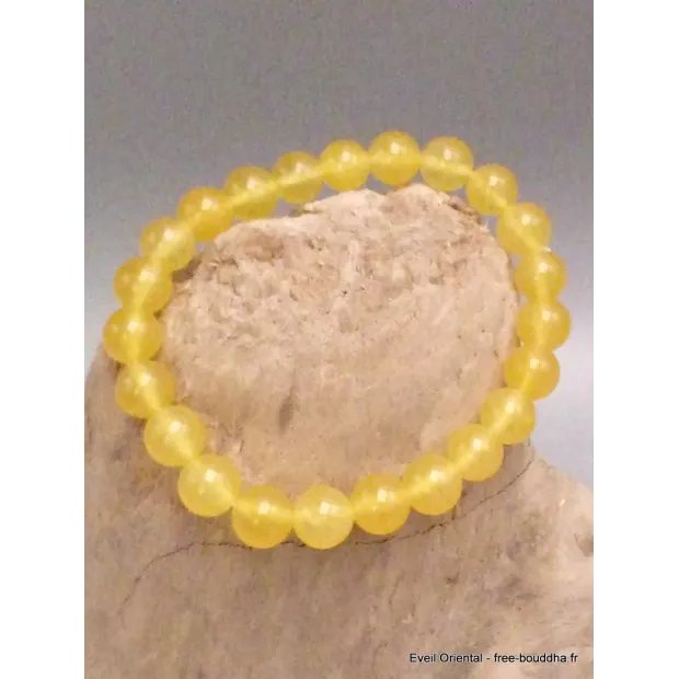 Bracelet mala tibétain en Jade Jaune - Bracelet en perles et Pierres naturelles