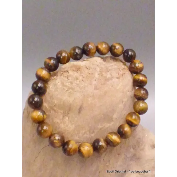 Bracelet mala tibétain en Oeil de Tigre - Bracelet en perles et Pierres naturelles