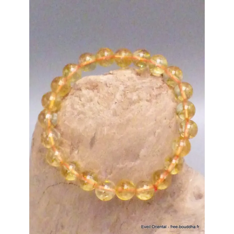 Bracelet mala tibétain en Citrine - Bracelet en perles et Pierres naturelles