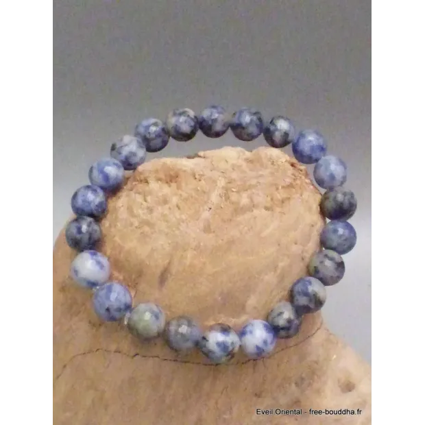 Bracelet mala tibétain en Sodalite - Bracelet en perles et Pierres naturelles