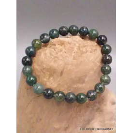 Bracelet mala tibétain en Agate Mousse - Bracelet en perles et Pierres naturelles