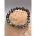 Bracelet mala tibétain en Agate Mousse - Bracelet en perles et Pierres naturelles