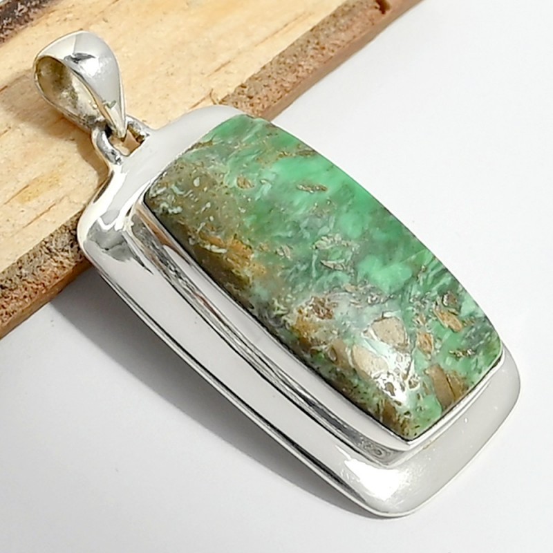 Pendentif argent Variscite australienne Pendentifs pierres naturelles CWA106