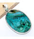 Gros pendentif en Malachite sur Chrysocolle naturelle Pendentifs pierres naturelles CWA108