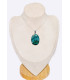 Gros pendentif en Malachite sur Chrysocolle naturelle Pendentifs pierres naturelles CWA108