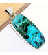 Pendentif rectangulaire en Malachite sur Chrysocolle naturelle Pendentifs pierres naturelles CWA108.2