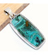 Pendentif rectangulaire en Malachite sur Chrysocolle naturelle Pendentifs pierres naturelles CWA108.2