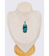 Pendentif rectangulaire en Malachite sur Chrysocolle naturelle Pendentifs pierres naturelles CWA108.2