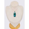 Pendentif rectangulaire en Malachite sur Chrysocolle naturelle Pendentifs pierres naturelles CWA108.2