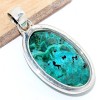Pendentif argent Malachite Chrysocolle forme ovale Bijoux en Malachite sur Chrysocolle CWA108.5