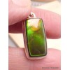 Pendentif rectangle Ammolite naturelle verte orange qualité AAA Bijoux en Ammolite CWA5.6
