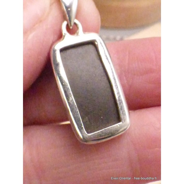 Pendentif rectangle Ammolite naturelle verte orange qualité AAA Bijoux en Ammolite CWA5.6