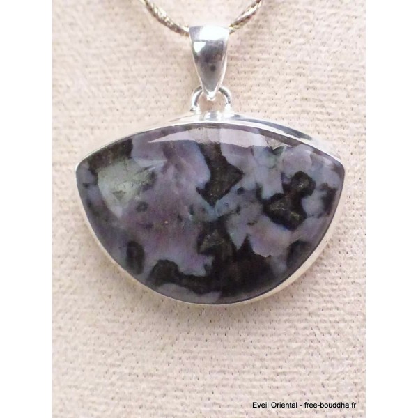 Pendentif Merlinite Mystique Gabbro semi-rond Bijoux en Merlinite Mystique Gabbro LAM56.4