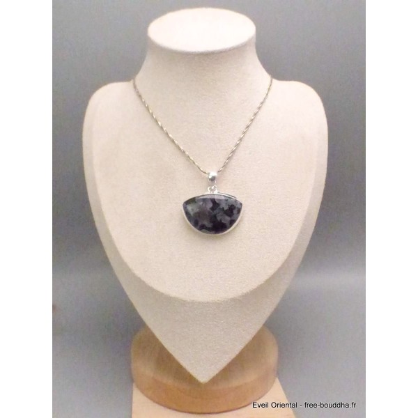 Pendentif Merlinite Mystique Gabbro semi-rond Bijoux en Merlinite Mystique Gabbro LAM56.4