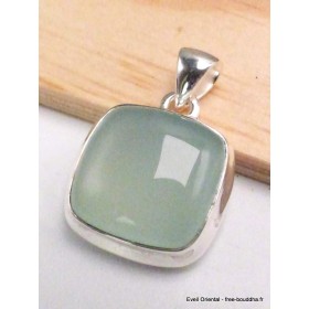 Pendentif Calcédoine d'eau forme carrée-cf Bijoux en Calcédoine d'eau AW74.3