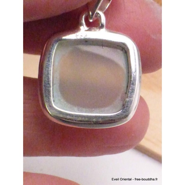 Pendentif Calcédoine d'eau forme carrée-cf Bijoux en Calcédoine d'eau AW74.3