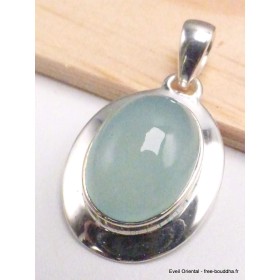 Pendentif Calcédoine d'eau forme ovale Bijoux en Calcédoine d'eau AW74.4