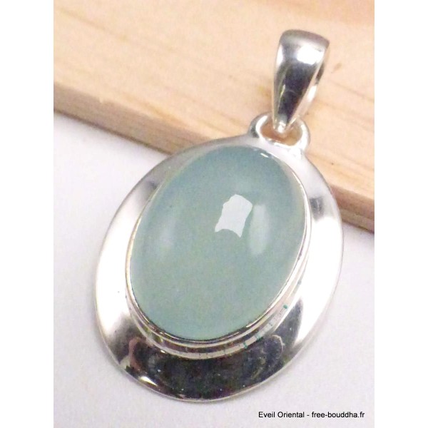 Pendentif Calcédoine d'eau forme ovale Bijoux en Calcédoine d'eau AW74.4