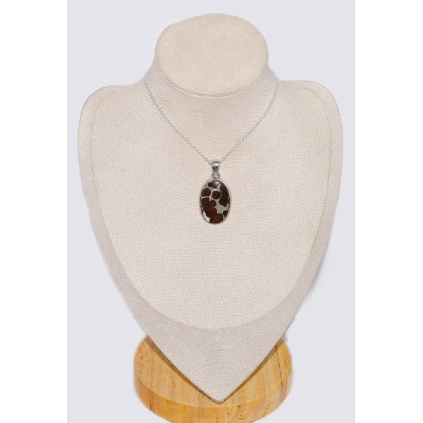 Pendentif en Pallasite (météorite) forme ovale Pendentifs pierres naturelles CWA55.1