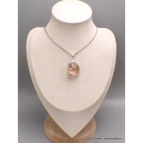 Bijou Lodolite ronde pierre chamane Pendentifs pierres naturelles PU49.7