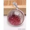 Bijou pendentif rond en Lodolite framboise Pendentifs pierres naturelles PU49.11