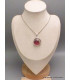 Bijou pendentif rond en Lodolite framboise Pendentifs pierres naturelles PU49.11