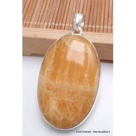 Imposant pendentif Agate Jaune à bandes oval Bijoux en Agate Jaune à bandes PU42.3