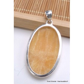 Imposant pendentif Agate Jaune à bandes oval Bijoux en Agate Jaune à bandes PU42.3