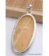 Long pendentif Agate Jaune à bandes oval Bijoux en Agate Jaune à bandes PU42.5