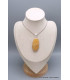 Long pendentif Agate Jaune à bandes oval Bijoux en Agate Jaune à bandes PU42.5