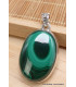 Pendentif authentique Malachite ovale détail bélière Bijoux en Malachite XV10.5