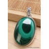 Pendentif authentique Malachite ovale détail bélière Bijoux en Malachite XV10.5