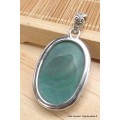 Pendentif authentique Malachite ovale détail bélière Bijoux en Malachite XV10.5