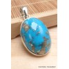 Pendentif authentique Turquoise avec Pyrite grade AAA Bijoux en Turquoise Iranienne (Nishapur) PU54.11