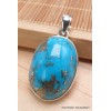 Pendentif authentique Turquoise avec Pyrite grade AAA Bijoux en Turquoise Iranienne (Nishapur) PU54.11