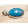 Pendentif en authentique Turquoise avec Pyrite grade AAA Bijoux en Turquoise Iranienne (Nishapur) PU54.12