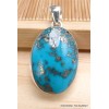 Vraie turquoise avec pyrite forme ovale Bijoux en Turquoise Iranienne (Nishapur) PU54.13