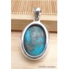Vraie turquoise avec pyrite forme ovale Bijoux en Turquoise Iranienne (Nishapur) PU54.13