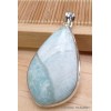 Pendentif argent Aragonite bleue bicolore Pendentifs pierres naturelles AW47.3