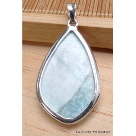 Pendentif argent Aragonite bleue bicolore Pendentifs pierres naturelles AW47.3