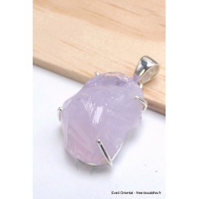 Pendentif en Quartz Lavande du Brésil serti griffes Pendentifs pierres naturelles PU41.5