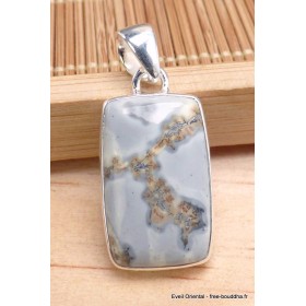 Pendentif rectangulaire en Jaspe Maligano blanc Bijoux en Jaspe PU20.3