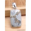 Pendentif rectangulaire en Jaspe Maligano blanc Bijoux en Jaspe PU20.3